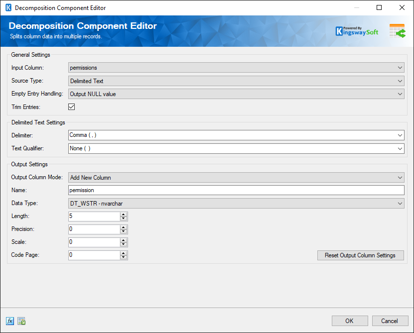 Decomposition Component Editor